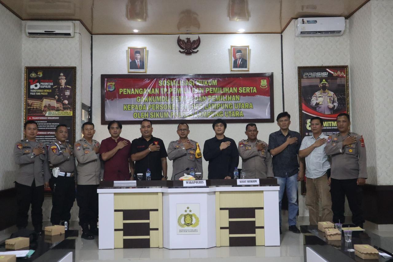 Cegah Potensi Pelanggaran Pemilu, Polres Lampung Utara Gelar Sosialisasi Hukum