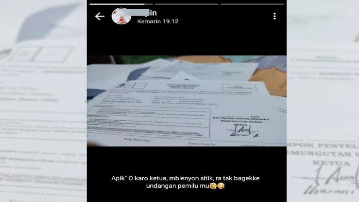 Status Ketua KPPS TPS  04 Pekon Sedampah Indah Viral, Begini Tanggapan Ketua KPU!