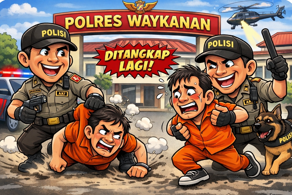 Polres Way Kanan Tangkap Dua Tahanan Kabur, Lima Lainnya Masih Diburu