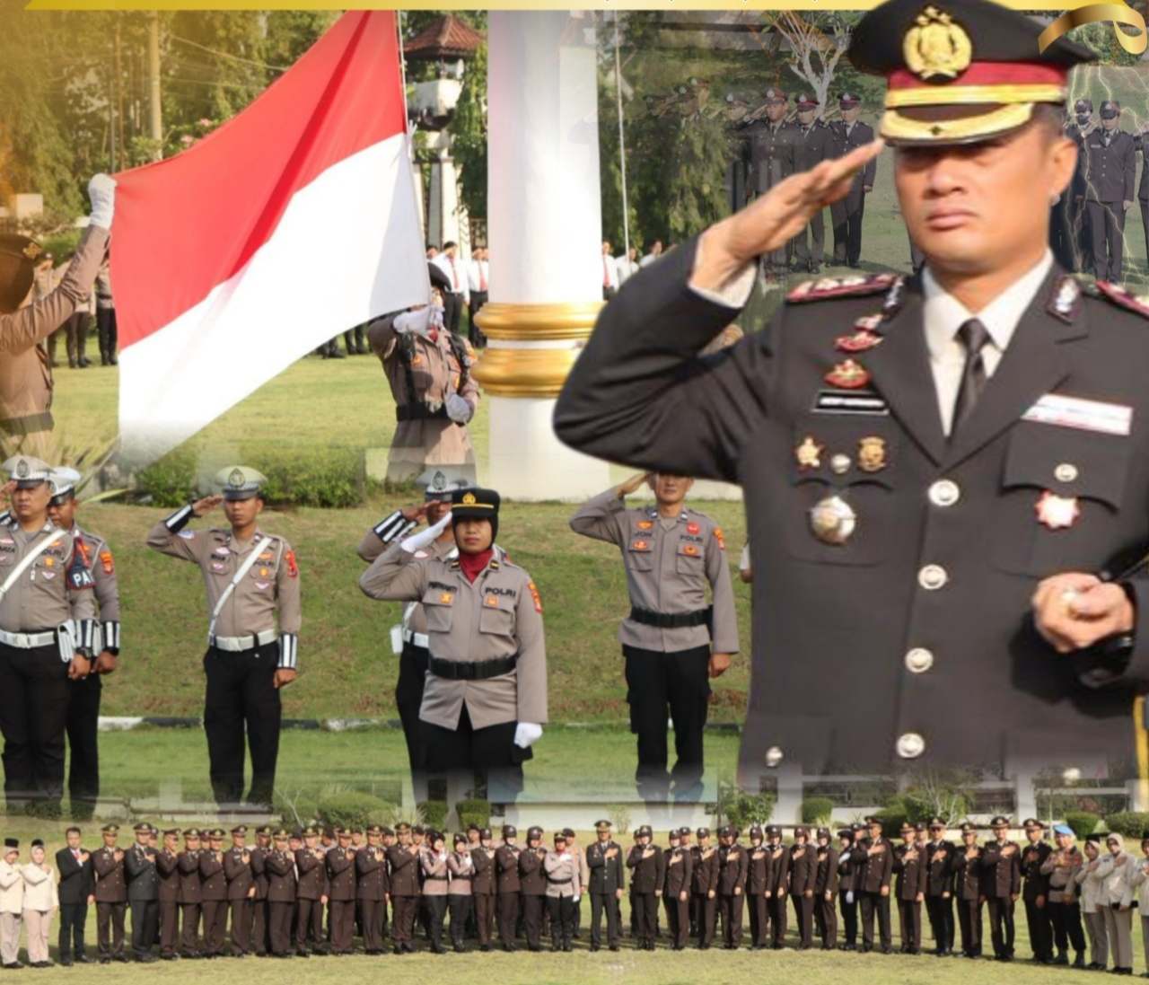 Polres Lampura Gelar Upacara Hari Ibu, Seluruh Personel Polwan Jadi Petugas Upacara 