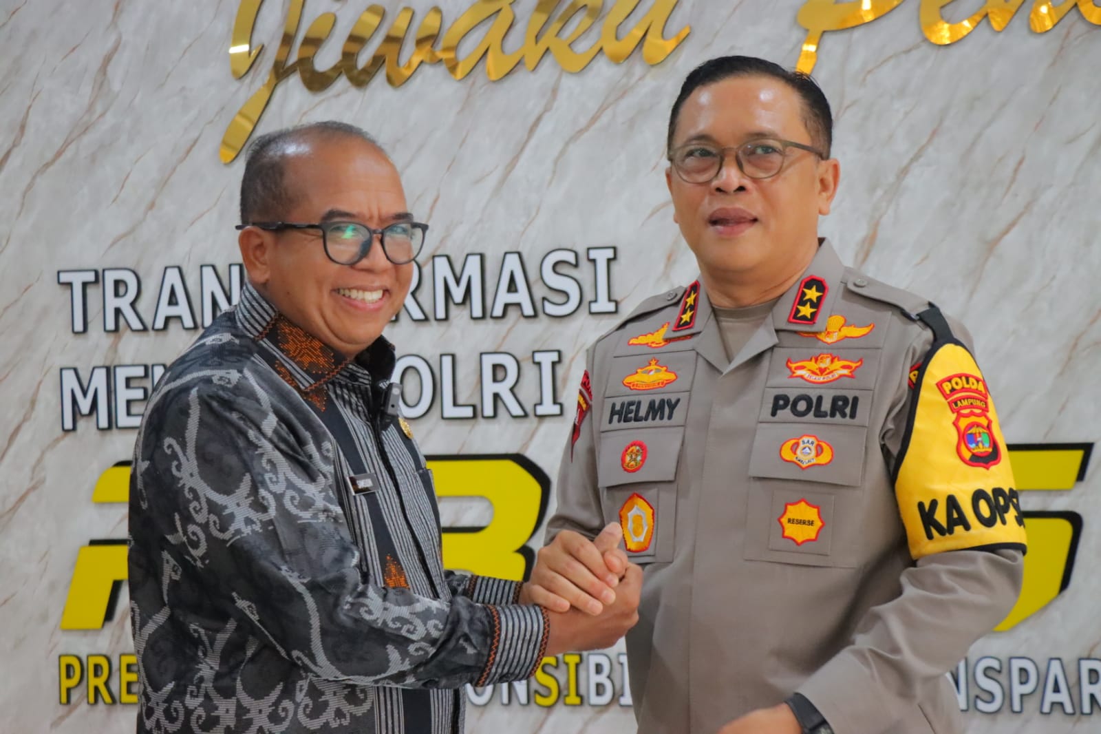 Kapolda Sambut Hangat Kunker Pj Gubernur Lampung