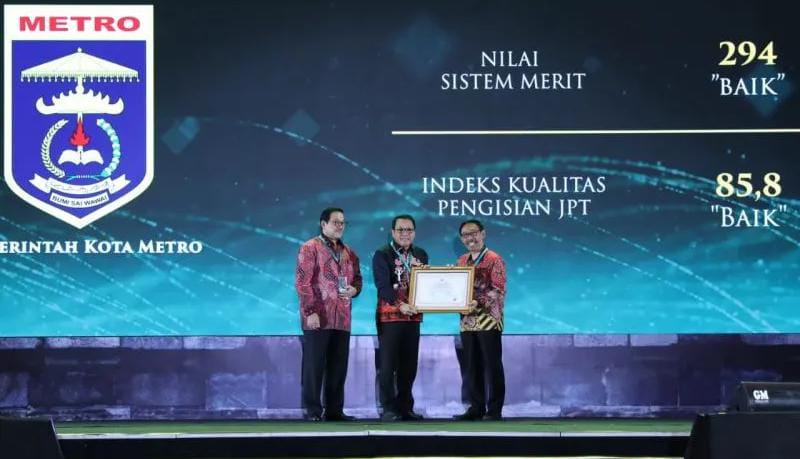 Torehkan Prestasi di Tingkat Nasional, Pemkot Metro Boyong Penghargaan dari KASN 2023