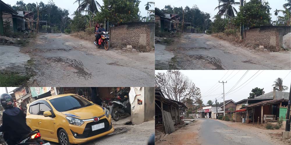 Warga Sidosari Natar Mengeluhkan Kondisi Jalan  yang Rusak 