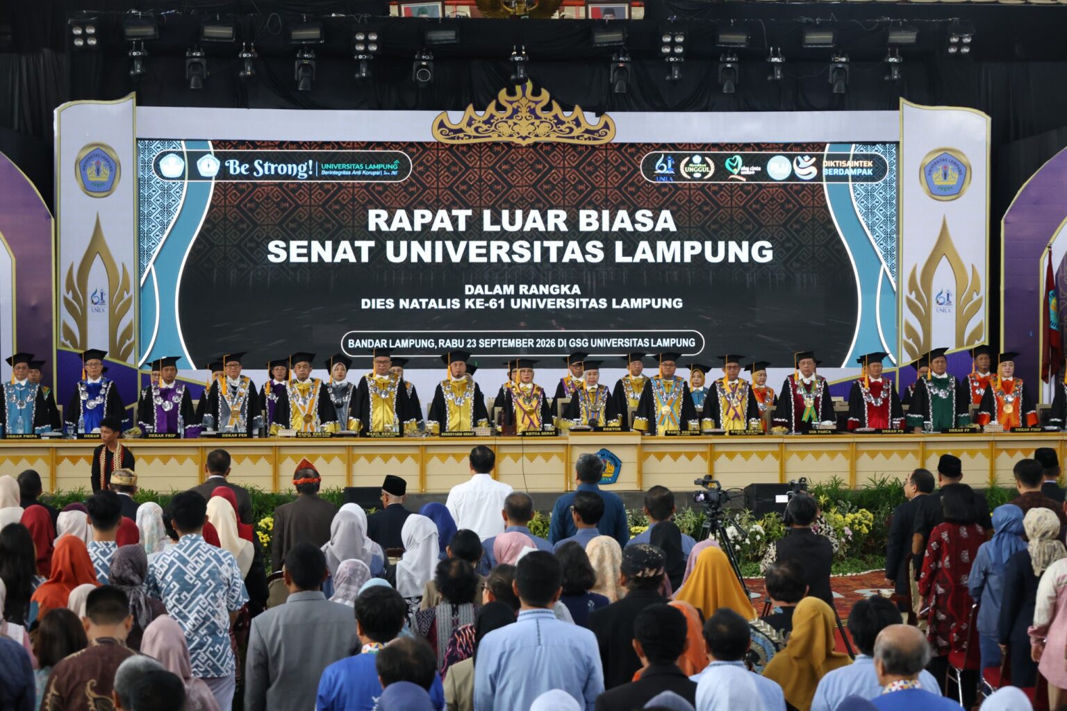 Rapat Luar Biasa Senat Unila di Dies Natalis ke-61, Dari Kuat Menuju Berdampak
