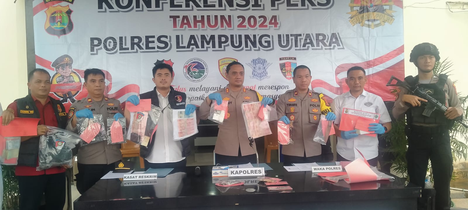 Dukung Asta Cita Presiden, Sepekan Polres Lampura Ungkap 9 Kasus Kejahatan Dengan Mengamankan 14 Tersangka