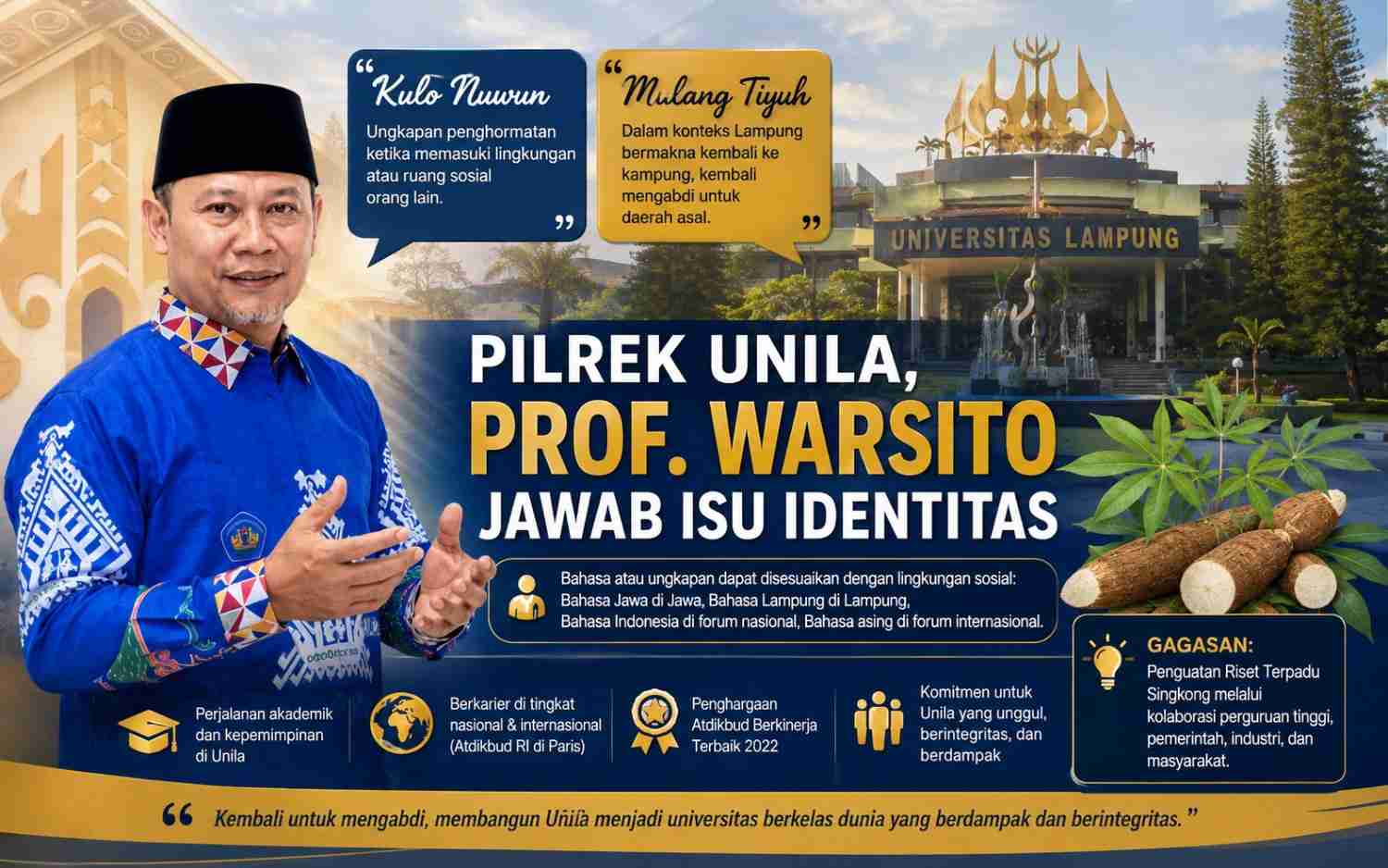 Pilrek Unila, Prof. Warsito Jawab Isu Identitas