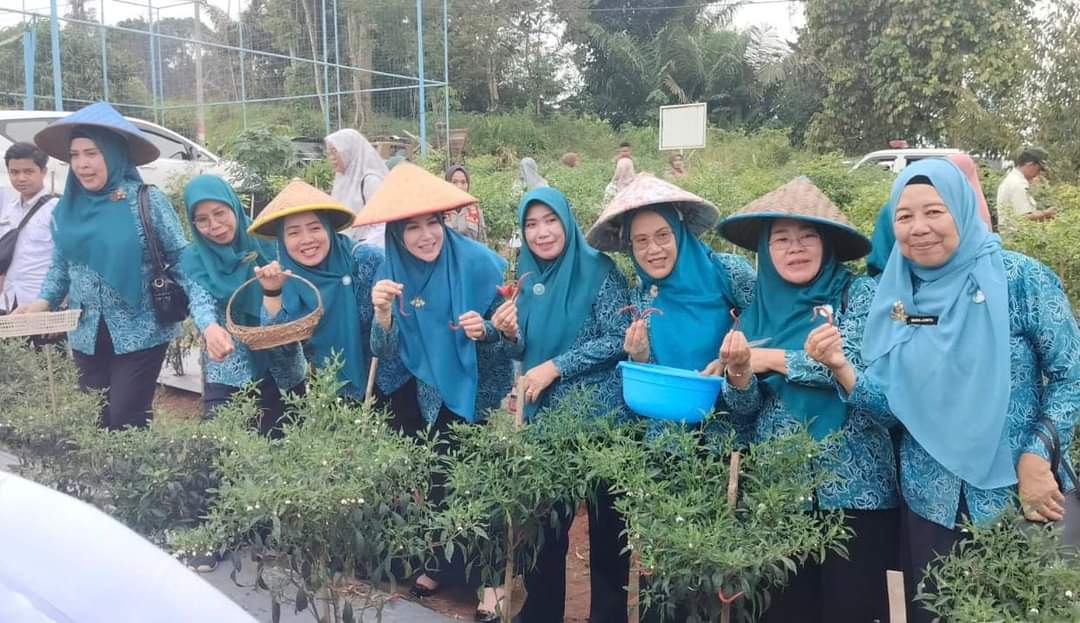 Wakil Ketua TP-PKK Lampura Apresiasi Petani Cabai di Abung Barat