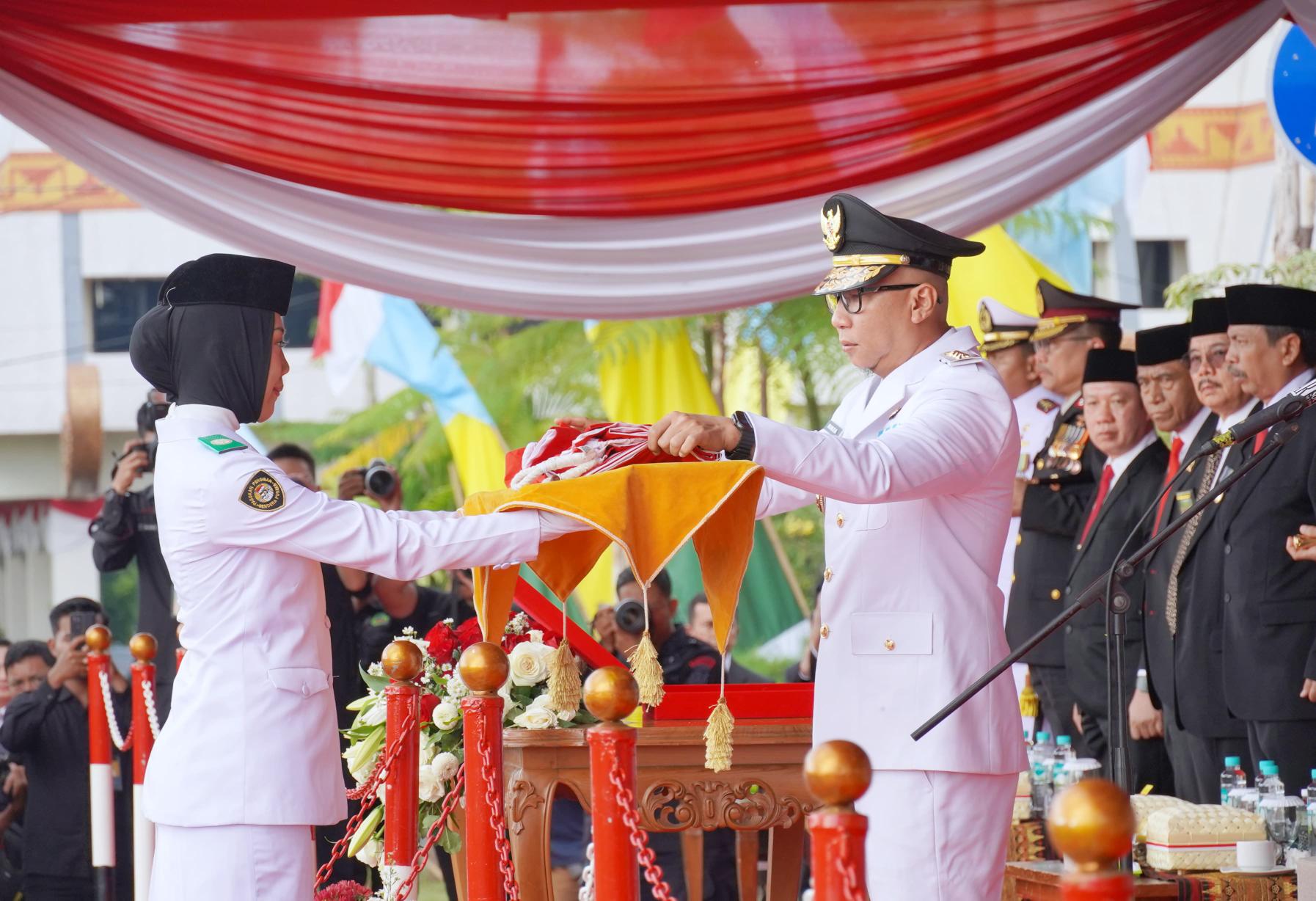 Upacara HUT 80 RI di Provinsi  Lampung Berlangsung Khidmat