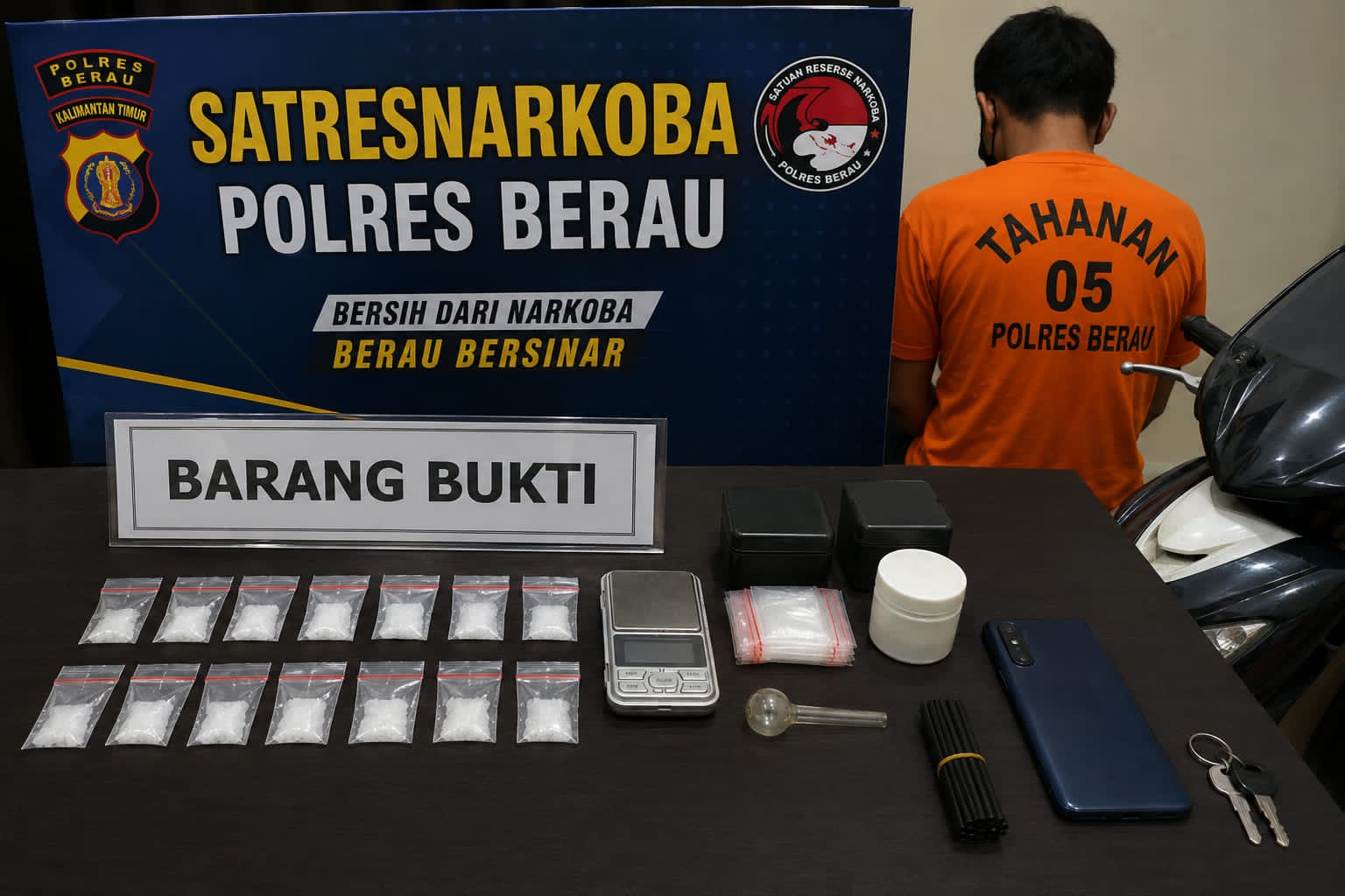 Polisi Amankan Pria di Berau, 14 Paket Diduga Sabu Ditemukan di Rumah