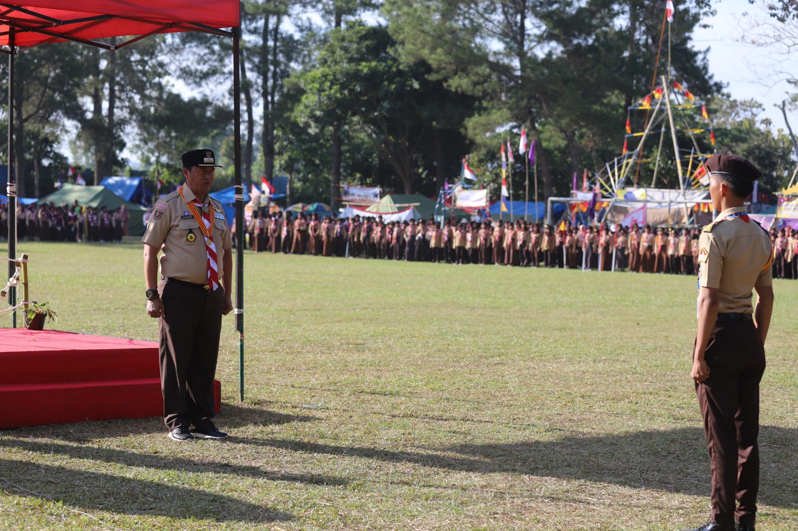 Peringati Hari Pramuka Ke-62, Cabang Lambar Lakukan Perkemahan