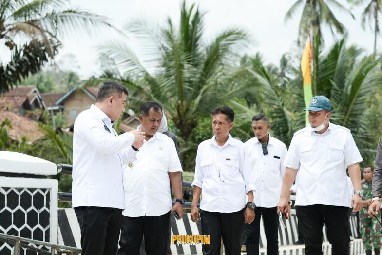 Bupati Dendi Ramdhona dan Ketua DPRD Suprapto Didampingi Kadis PUPR Zainal Fikri Resmikan Jembatan Way Buah