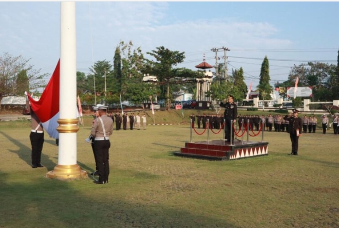 Polres Lampung Utara Gelar Upacara Peringatan Hari Kemerdekaan Republik Indonesia Ke-79