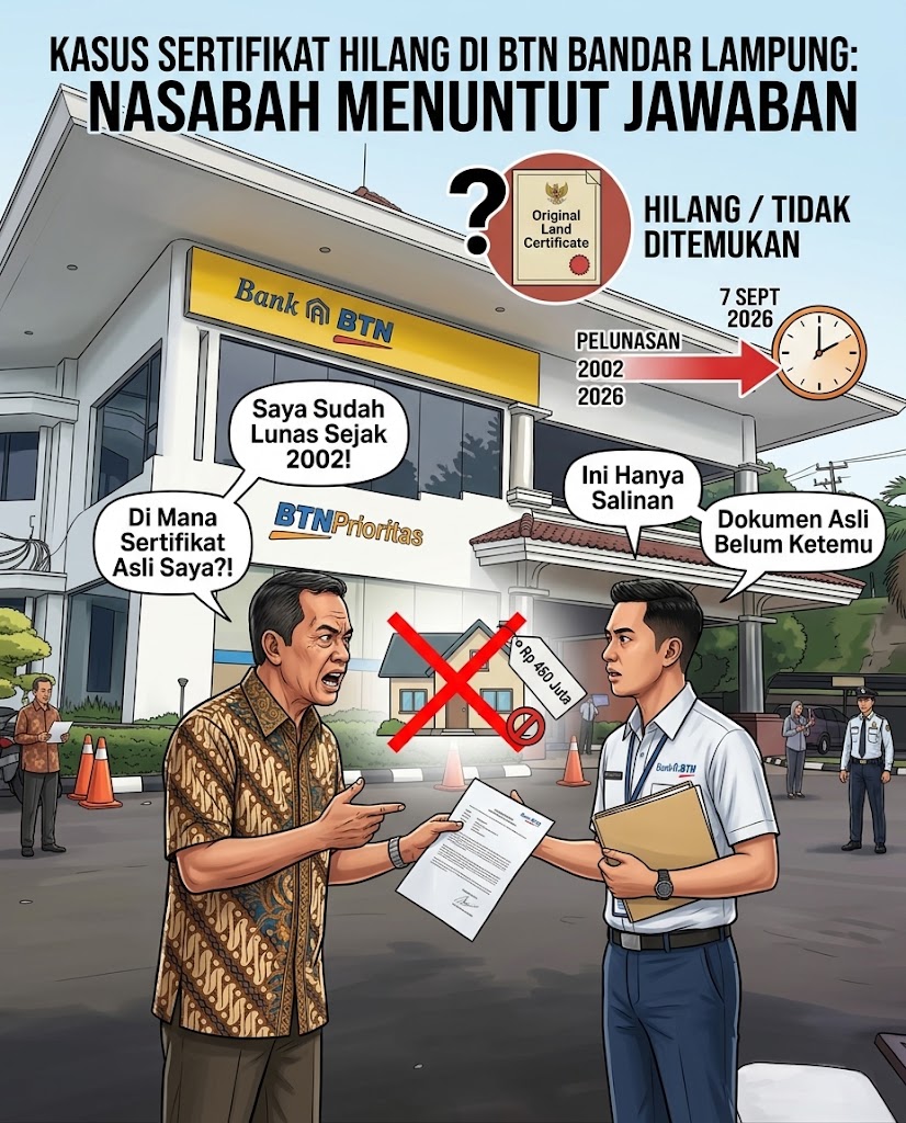 Sertifikat Rumah Tak Kunjung Diserahkan, Nasabah BTN Pertanyakan Tanggung Jawab Bank