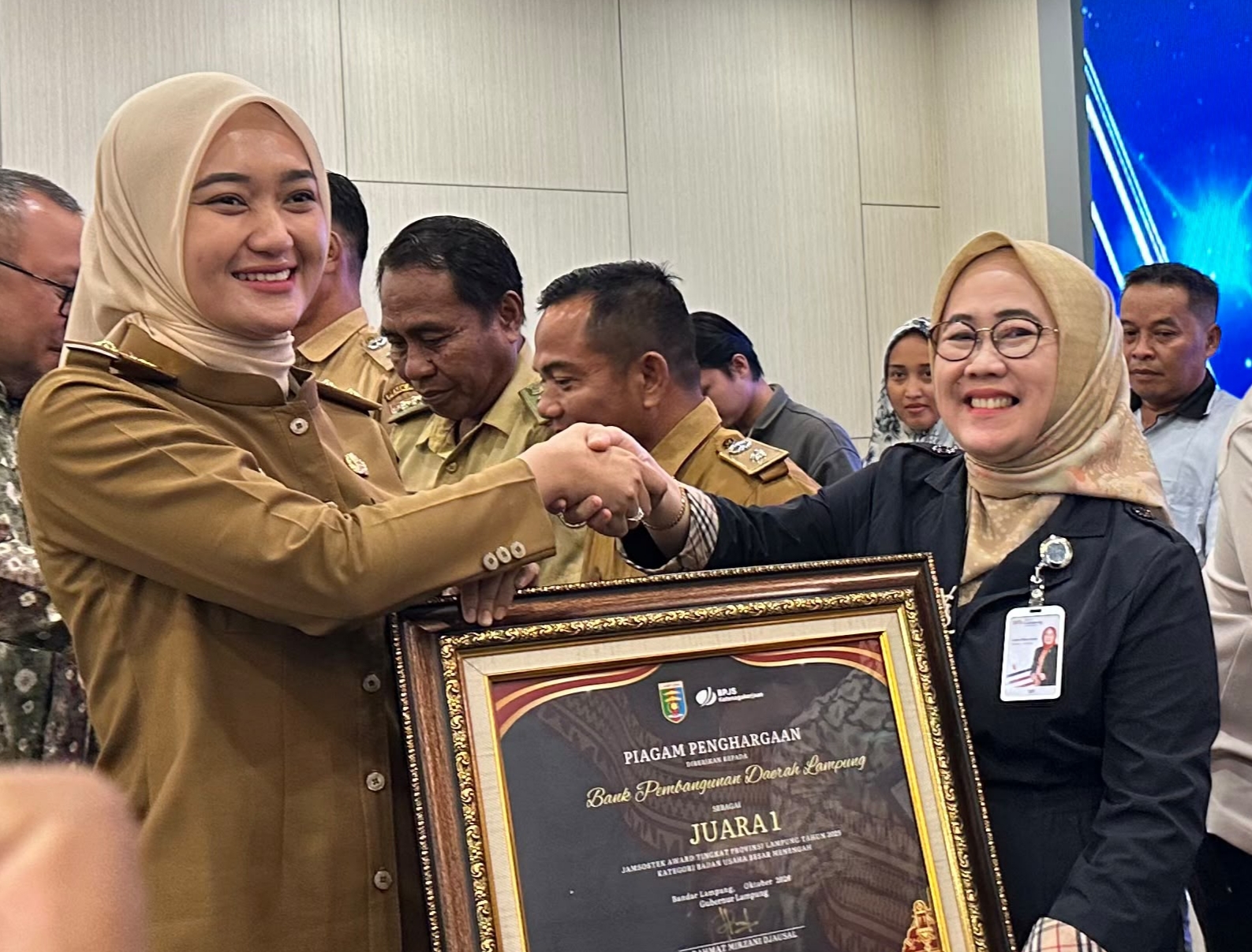 Jamsostek Award 2025, Bank Lampung Juara Pertama Tingkat Provinsi Lampung Kategori BUBM