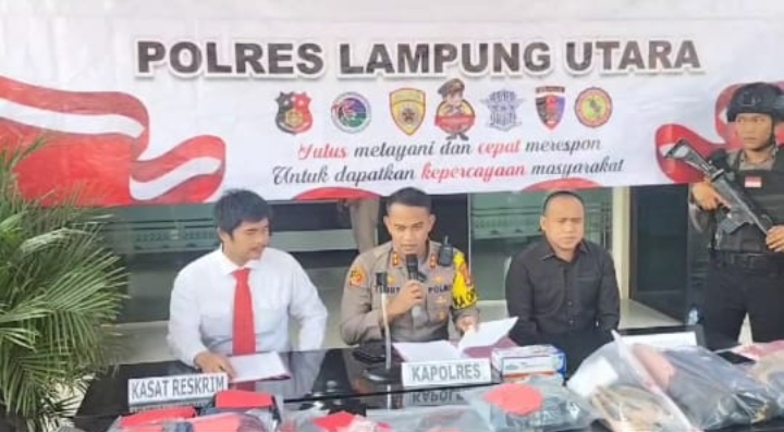 Polres Lampura Amankan Dua Pelaku Begal yang Beraksi di Empat TKP.