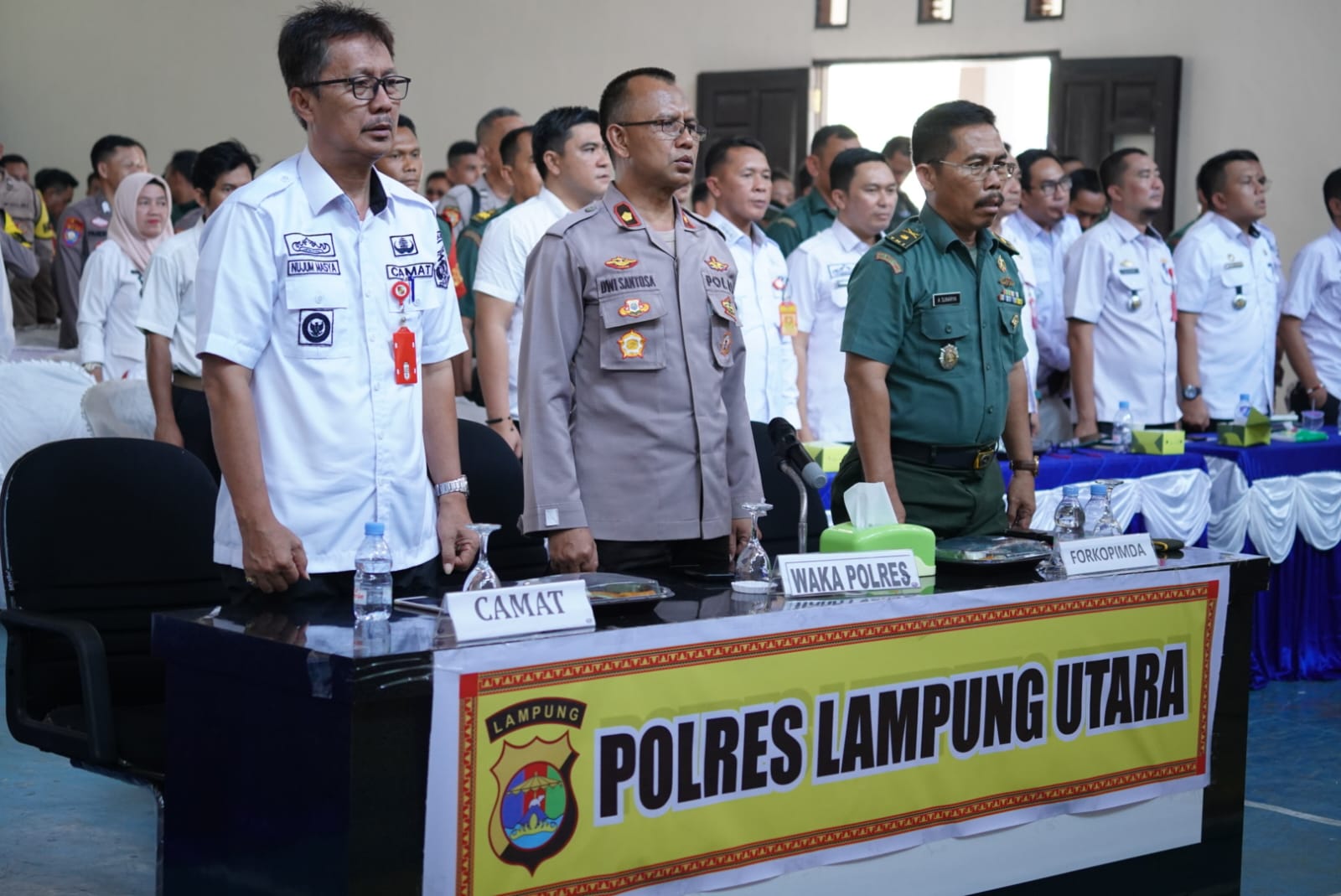 Ciptakan Pemilu 2024 Aman dan Damai, Polres Lampung Utara Ikuti Apel 6 Pilar