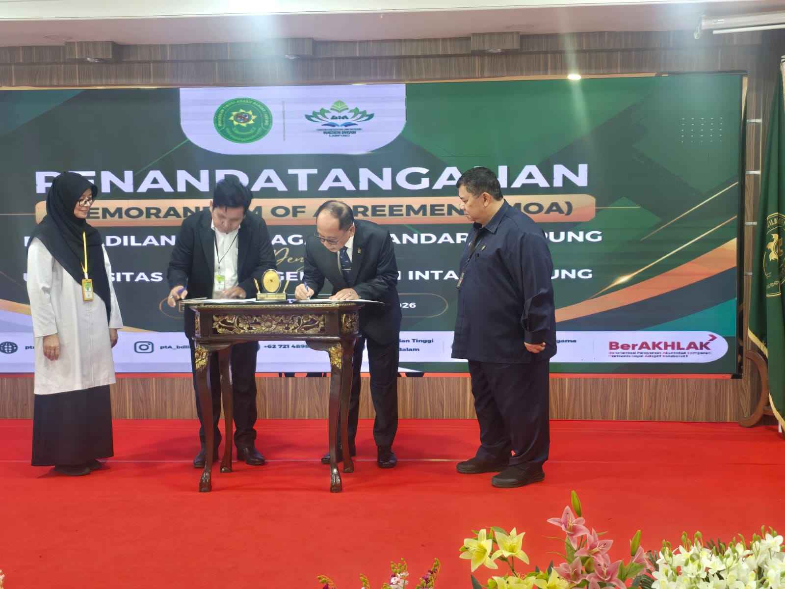 Perkuat Sinergi Akademik dan Peradilan, Pascasarjana UIN RIL Teken MoA dengan PTA Bandar Lampung