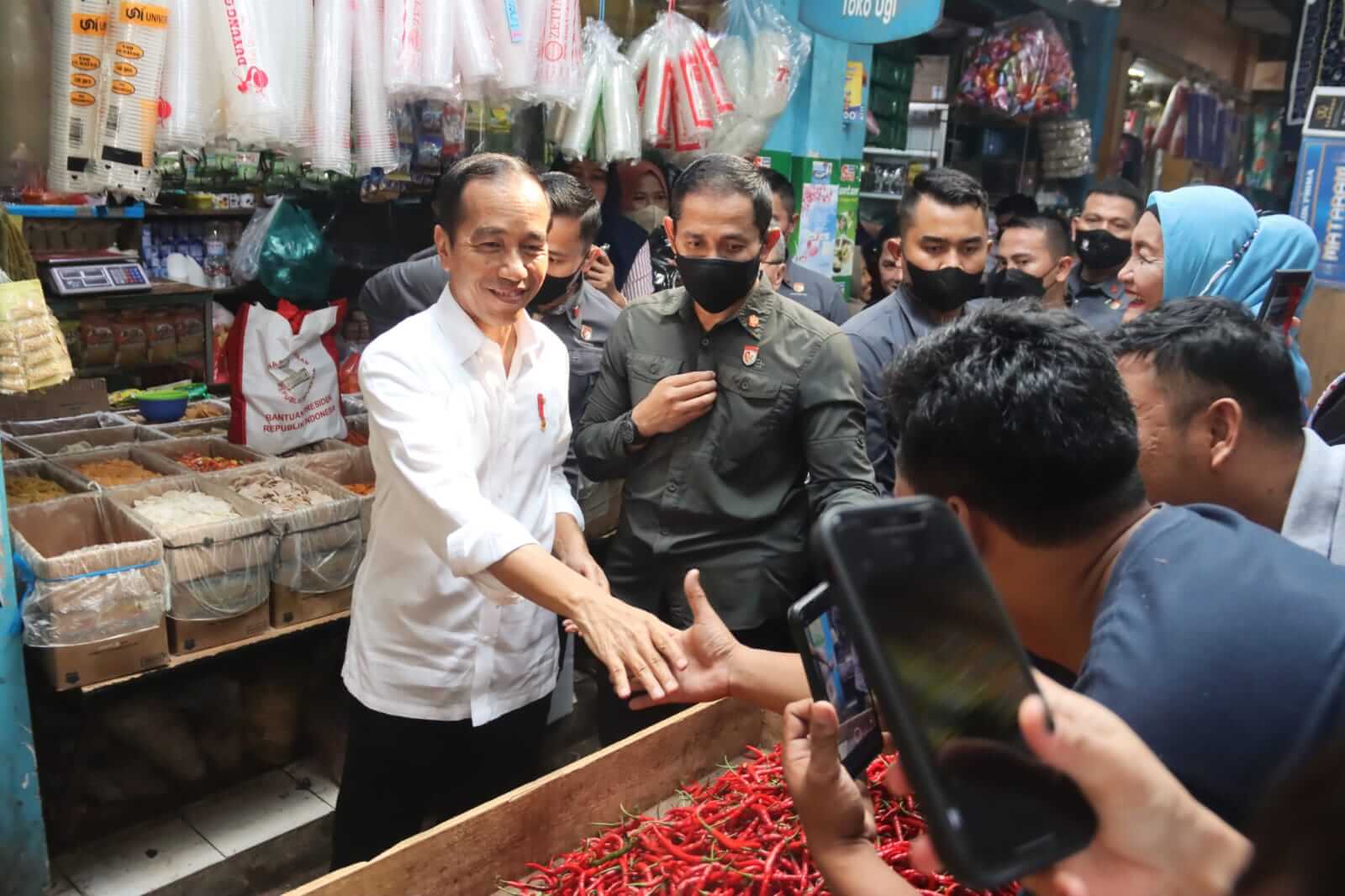 Presiden Joko Widodo Kunjungi Pasar Natar, Pastikan Kestabilan Harga, Ketersediaan Bahan Pangan dan Pasokan Ba