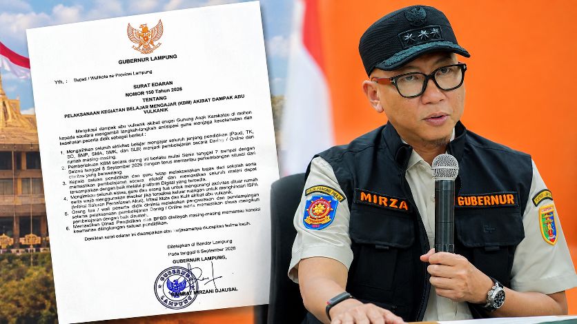 Abu Anak Krakatau Menyebar, Gubernur Lampung Instruksikan Sekolah Daring