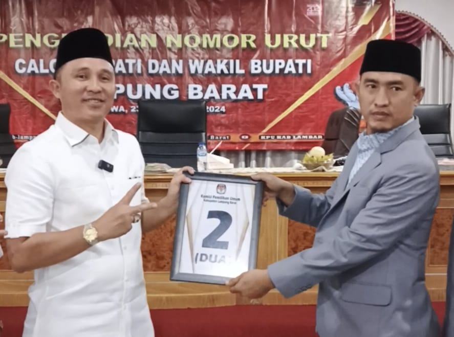 KPU Lambar Tetapkan Calon Tunggal Parosil - Mad Hasnurin Nomor Urut 2