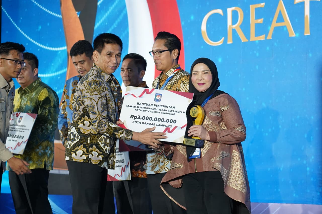 Kota Bandar Lampung Juara Satu Katagori Creative Financing dari Kemendagri 