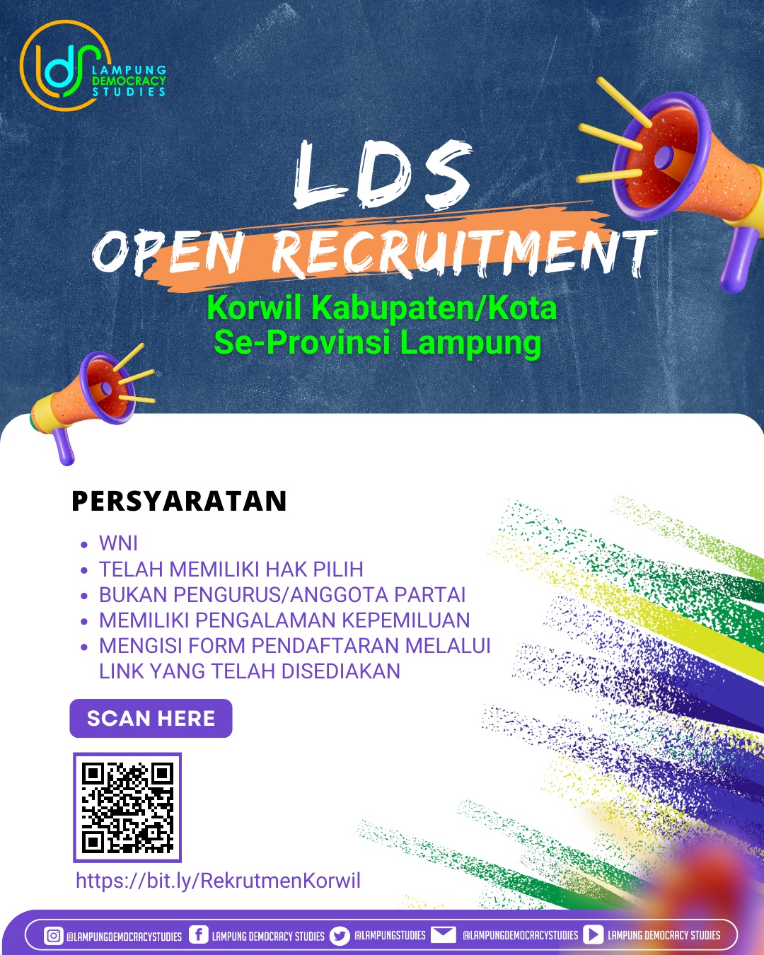 Siap Menghadapi Pemilu, LDS Rekrut Korwil di setiap Kabupaten/Kota Se-Provinsi Lampung.