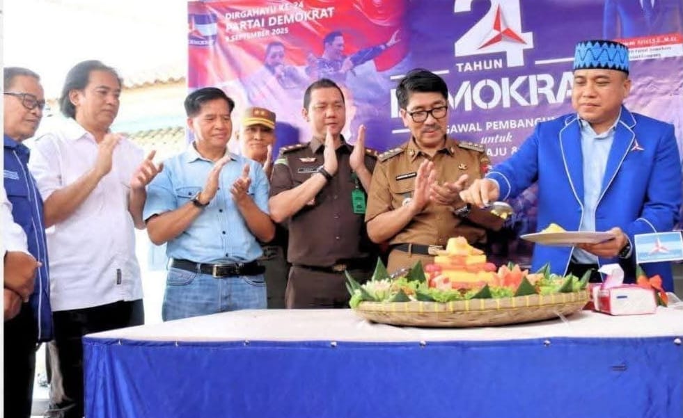 Bupati Lampung Utara Hadiri Peringatan HUT KE-24 Partai Demokrat