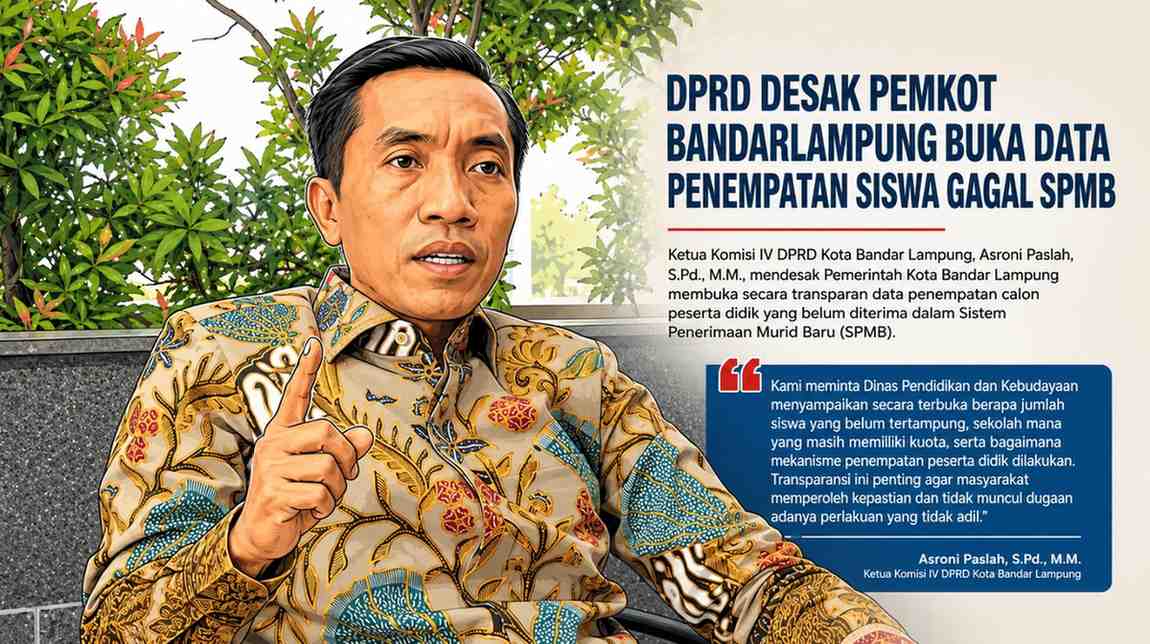 DPRD Desak Pemkot Bandarlampung Buka Data Penempatan Siswa Gagal SPMB
