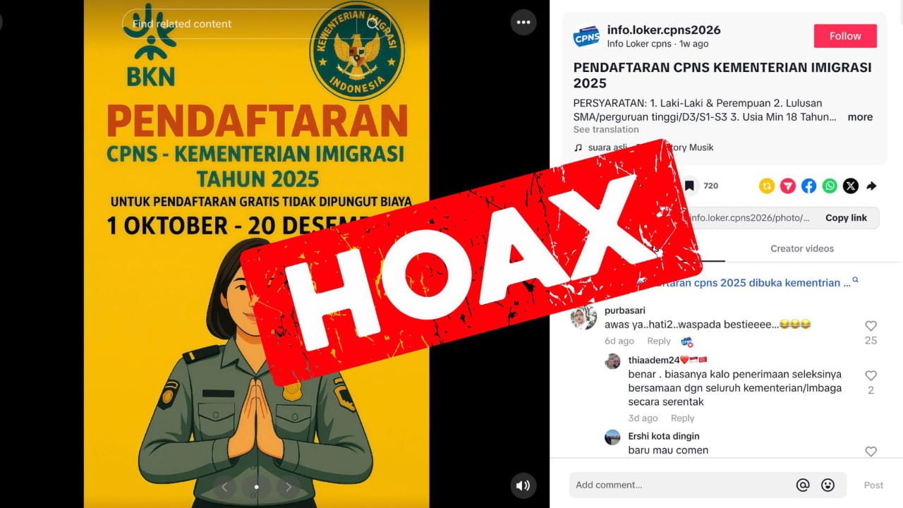 Hati-hati Penipuan, Pendaftaran CPNS 2025 di Kementerian Imigrasi Adalah Hoaks