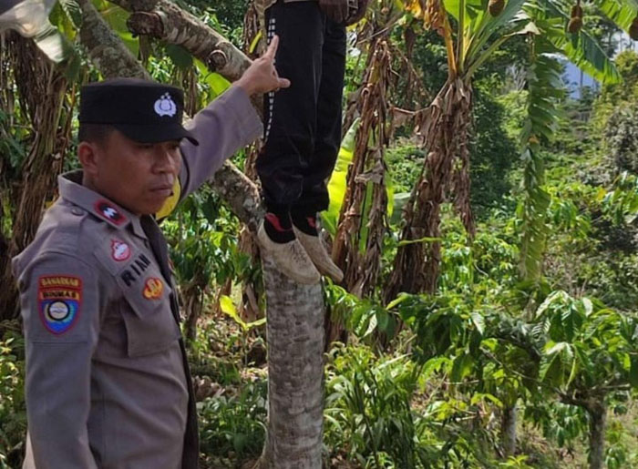 Warga Lamteng Ditemukan Gantung Diri di Areal Perkebunan Kawasan Lambar