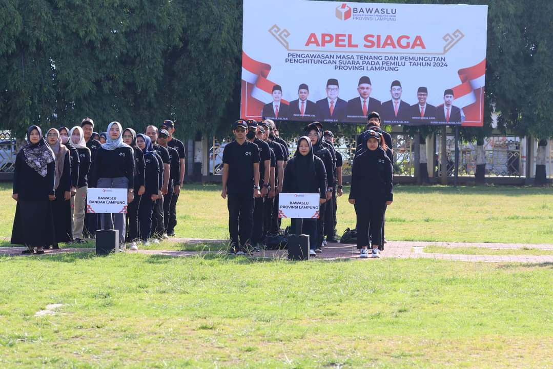 Hadiri Apel Siaga Pengawasan Masa Tenang Pemilu 2024, Gubernur Arinal Harapkan Pemilu di Lampung Kondusif