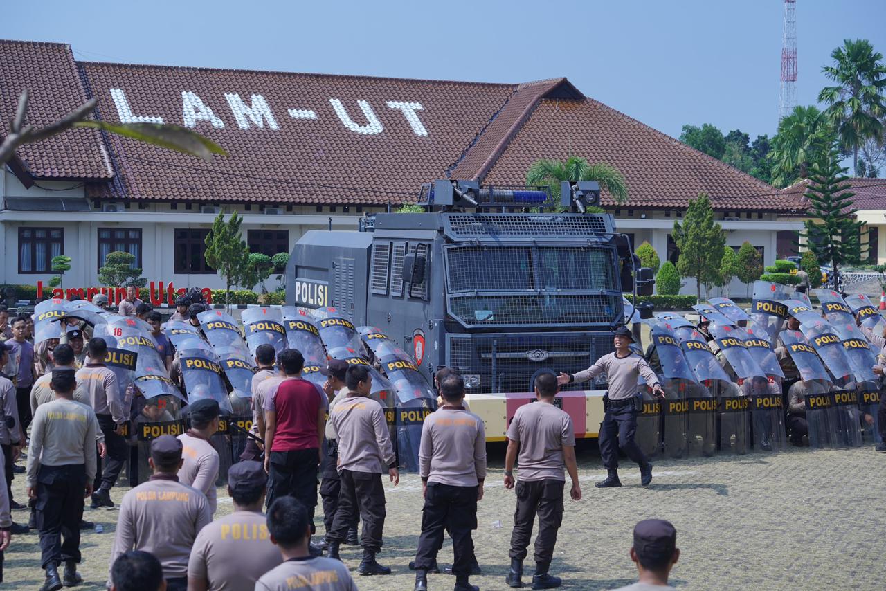 Jelang Pemilu 2024, Polres Lampung Utara Gelar Latihan Dalmas