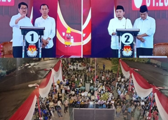 Masyarakat Antusias Mengikuti Debat Publik Perdana Paslon Bupati Lampura.