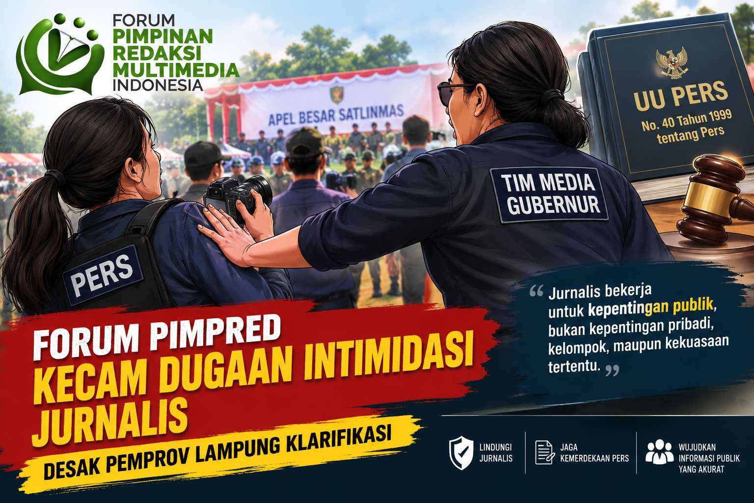 Forum Pimpred Bereaksi Keras, Dugaan Intimidasi Jurnalis di Acara Satlinmas Disorot