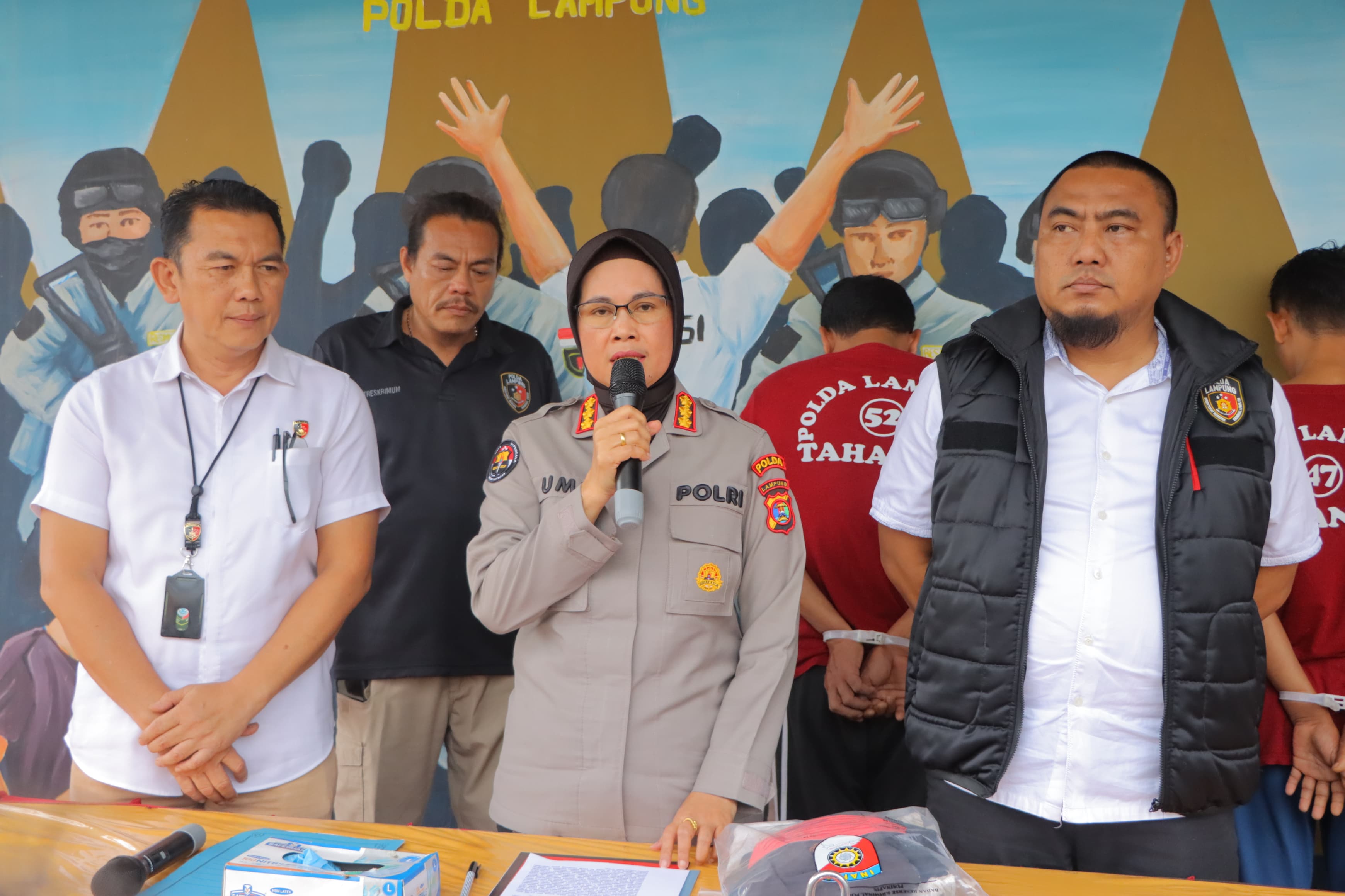 Polda Lampung Ringkus 3 Pembobol Minimerkat Di Natar,Lampung Selatan