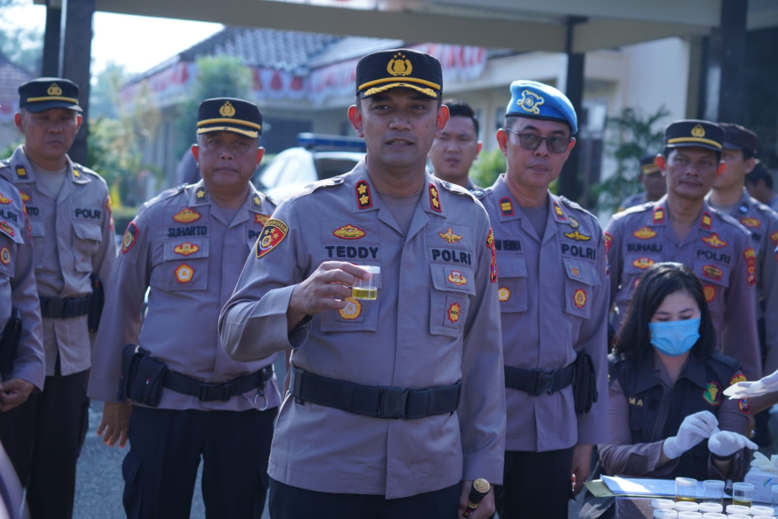 Kapolres Lampung Utara Mendadak Tes Urine Anggota 