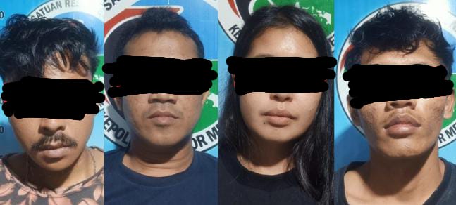 Pesta Sabu, Tiga Pria dan Satu Wanita PL Ditangkap Polisi