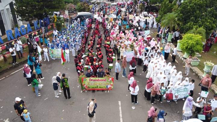 Songsong Ramadhan 1445 H Kabupaten Lampung Utara Gelar Pawai