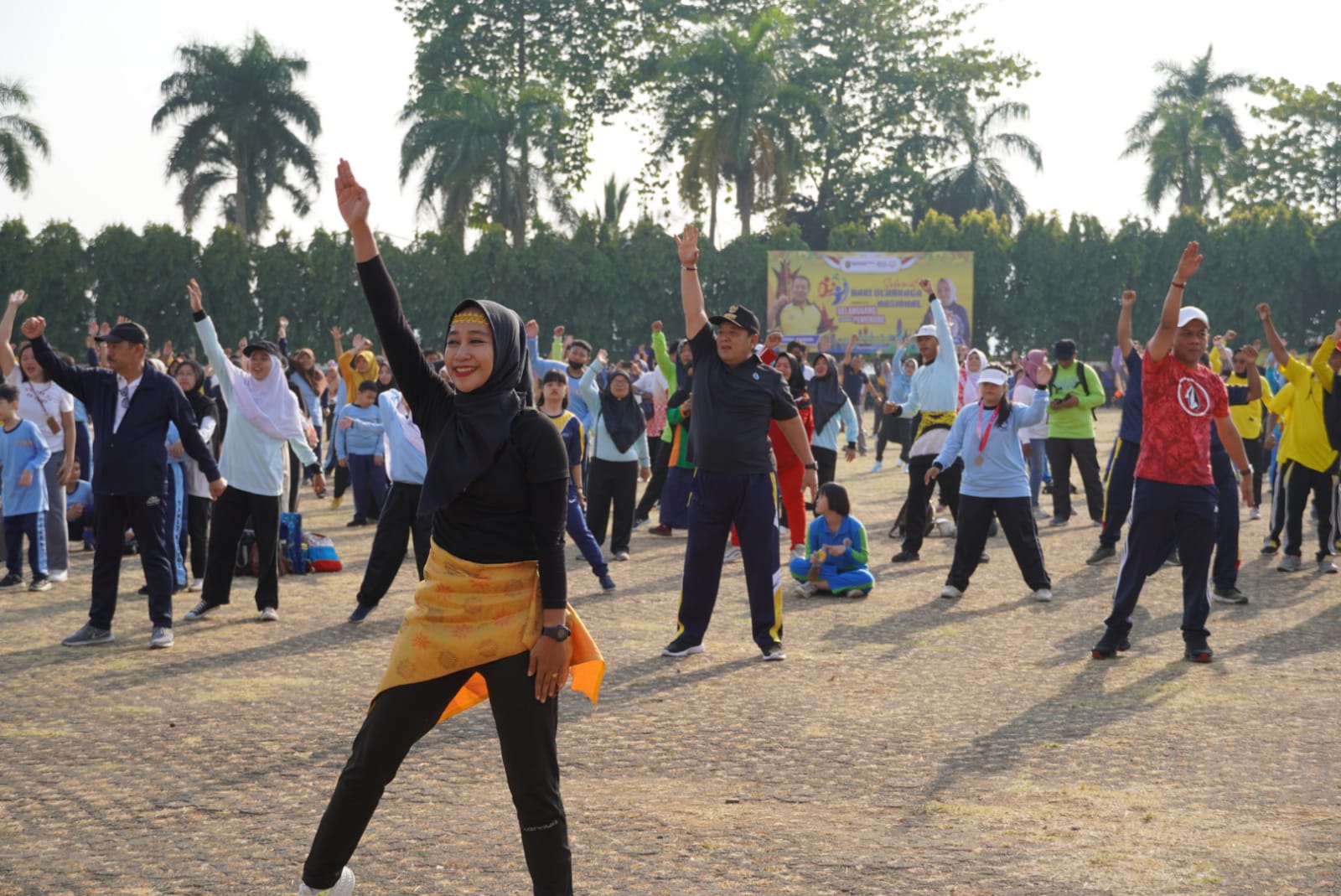 Peringati Hari Olah Raga Nasional ke-40, Pemprov Lampung Gelar Senam Bersama