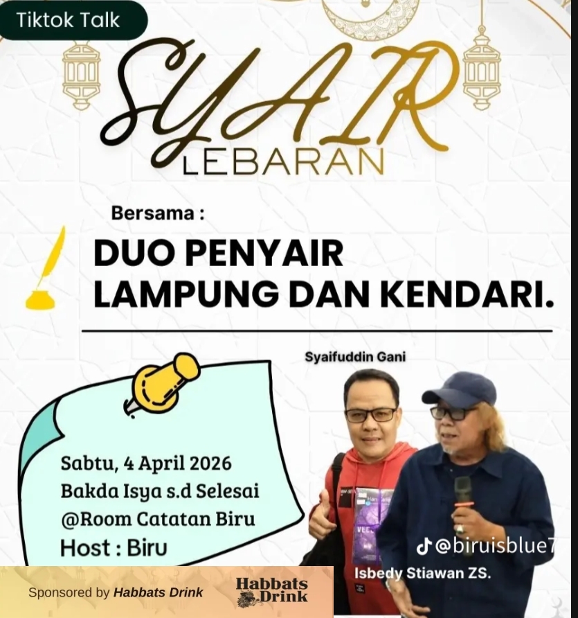 Penyair Isbedy dan Syaifuddin Tampil di TikTok Talk 'Syair Lebaran' Malam Ini