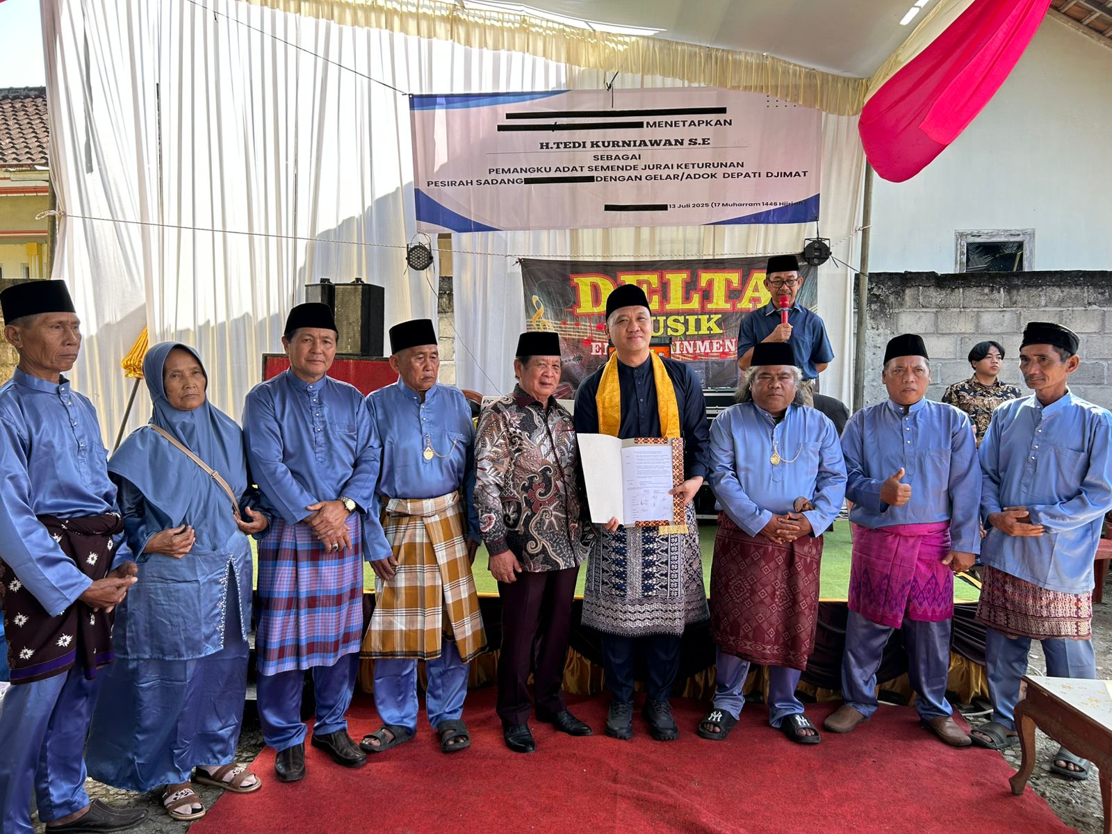 Stafsus Menhub, H.Tedi Kurniawan Resmi Terima Gelar Adat Depati Djimat