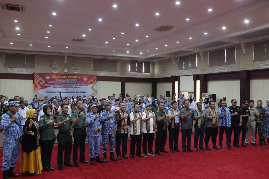 Hadiri Pelantikan FKBN Se-Provinsi Lampung, Gubernur Harapkan Sinergi Tumbuhkan Kesadaran Bela Negara