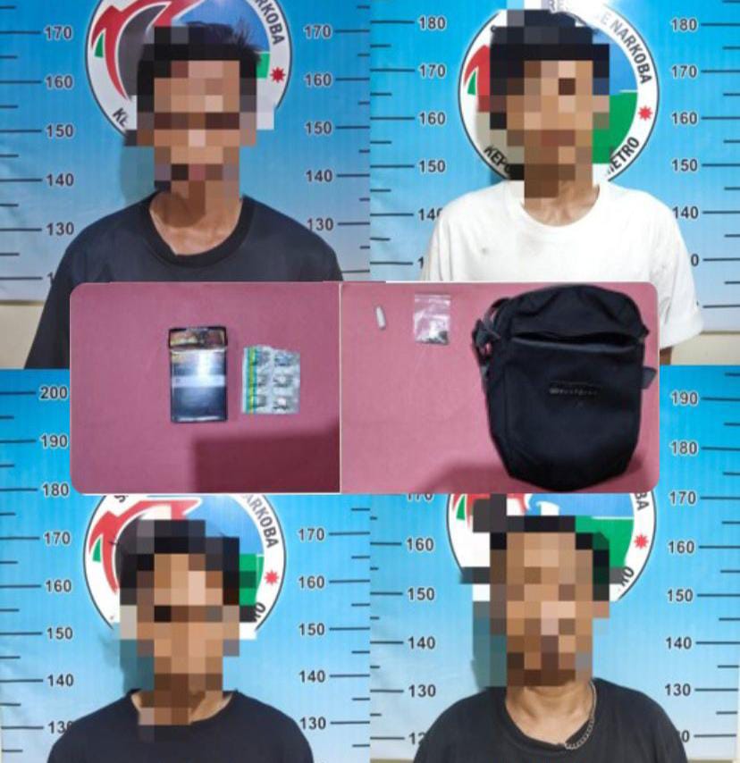 Usai Hisap Ganja, 4 Pemuda di Kota Metro Ditangkap Polisi