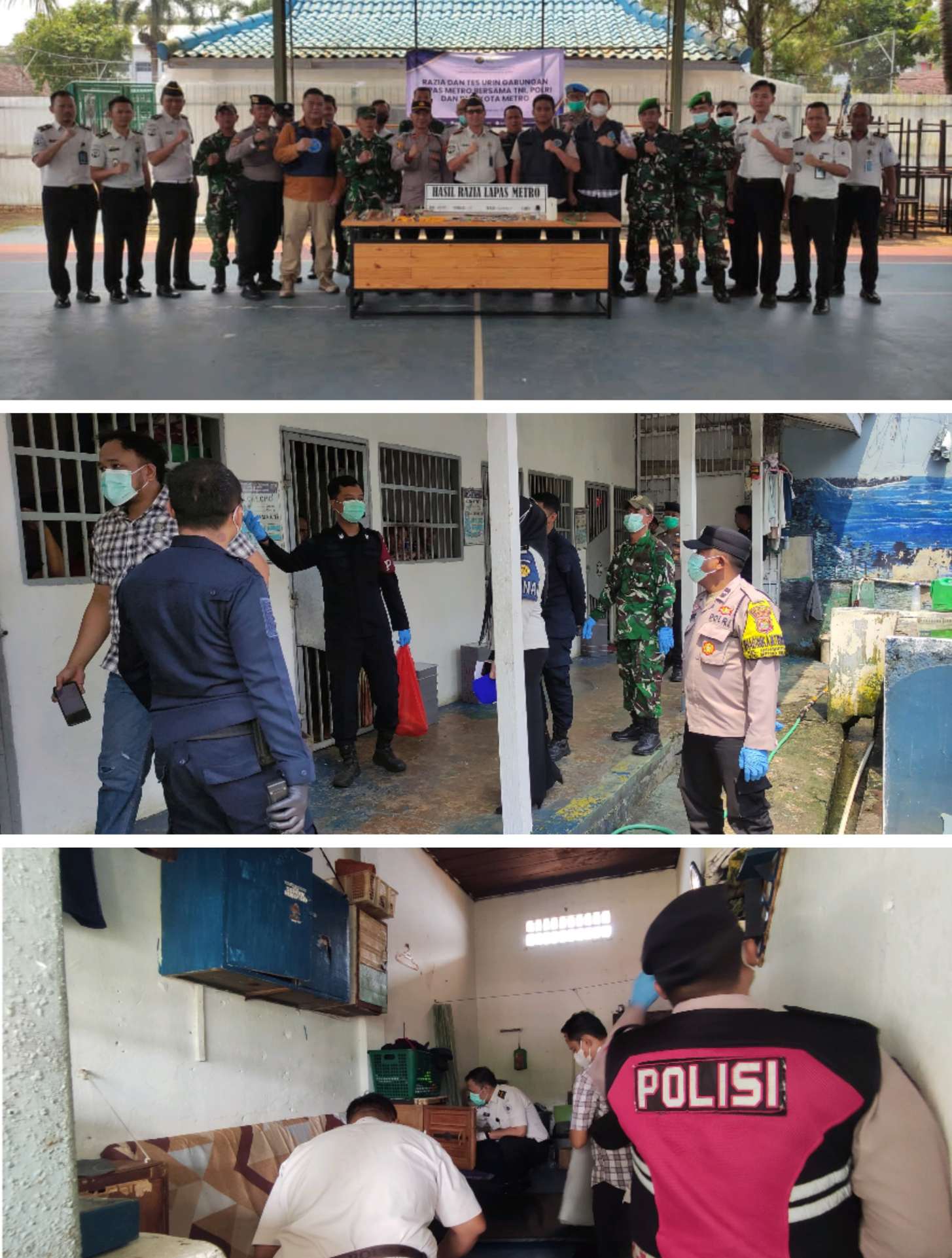 Lapas Metro Gelar Razia Blok Hunian Warga Binaan Libatkan TNI-Polri dan BNN