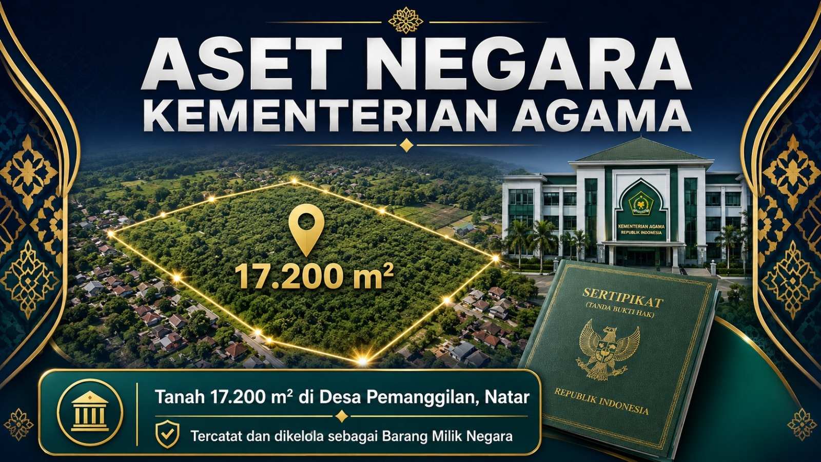 Kemenag Lampung Tegaskan Tanah 1,72 Hektare di Natar Masih Aset Negara