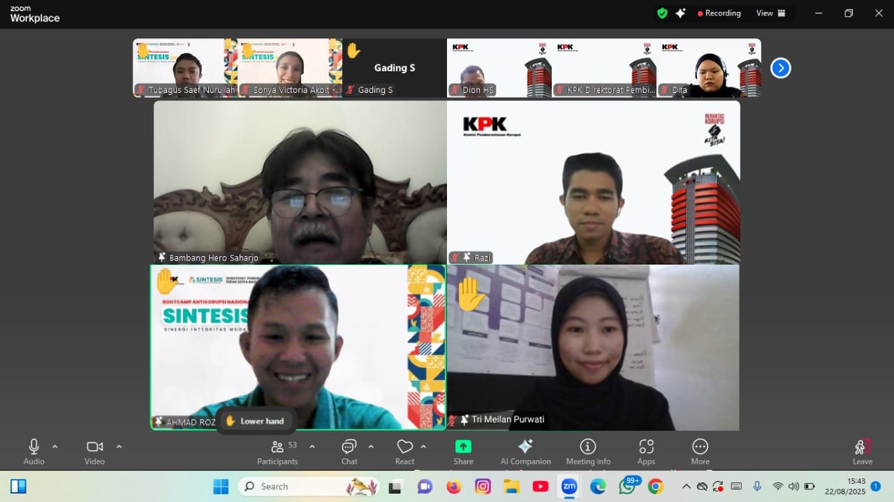 Dua Mahasiswa UIN Raden Intan Lampung Terpilih Menjadi Peserta Boothcamp Nasional KPK RI
