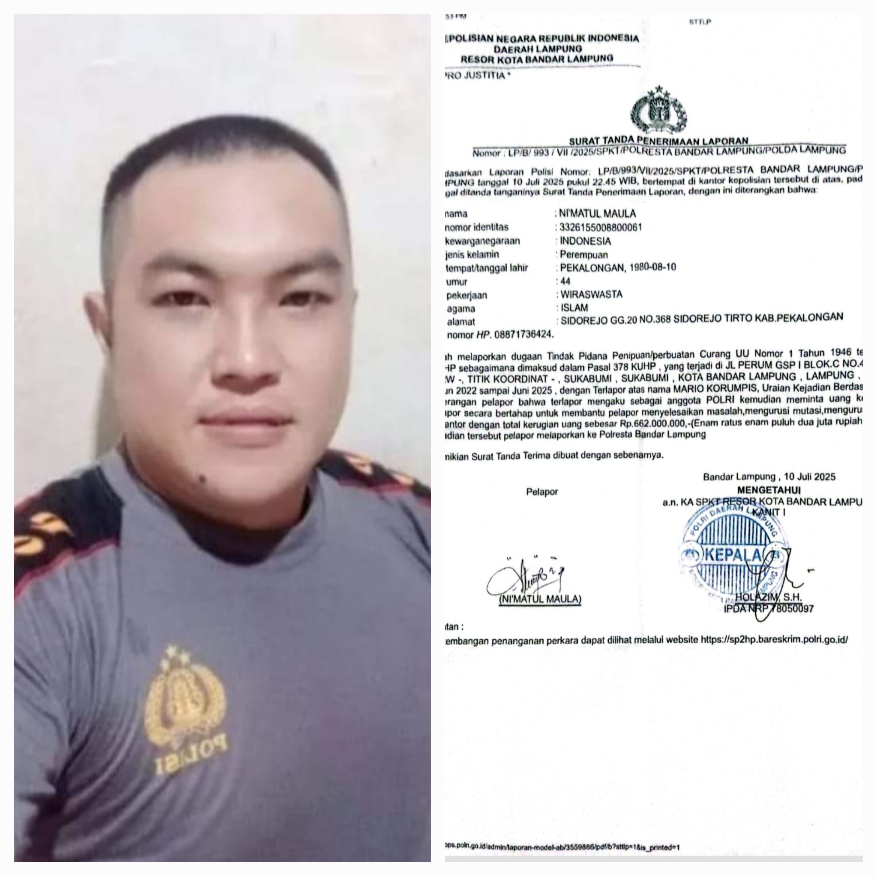 Mengaku Polisi Mantan Napi Di Lapas Kalianda Tipu Seorang Wanita Capai Ratusan Juta