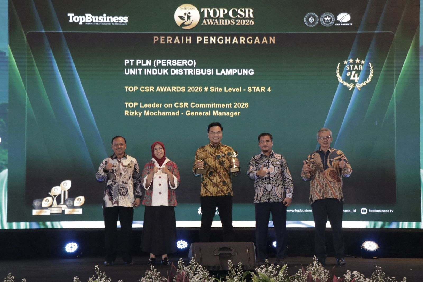 GM PLN UID Lampung Dianugerahi TOP Leader on CSR Commitment 2026