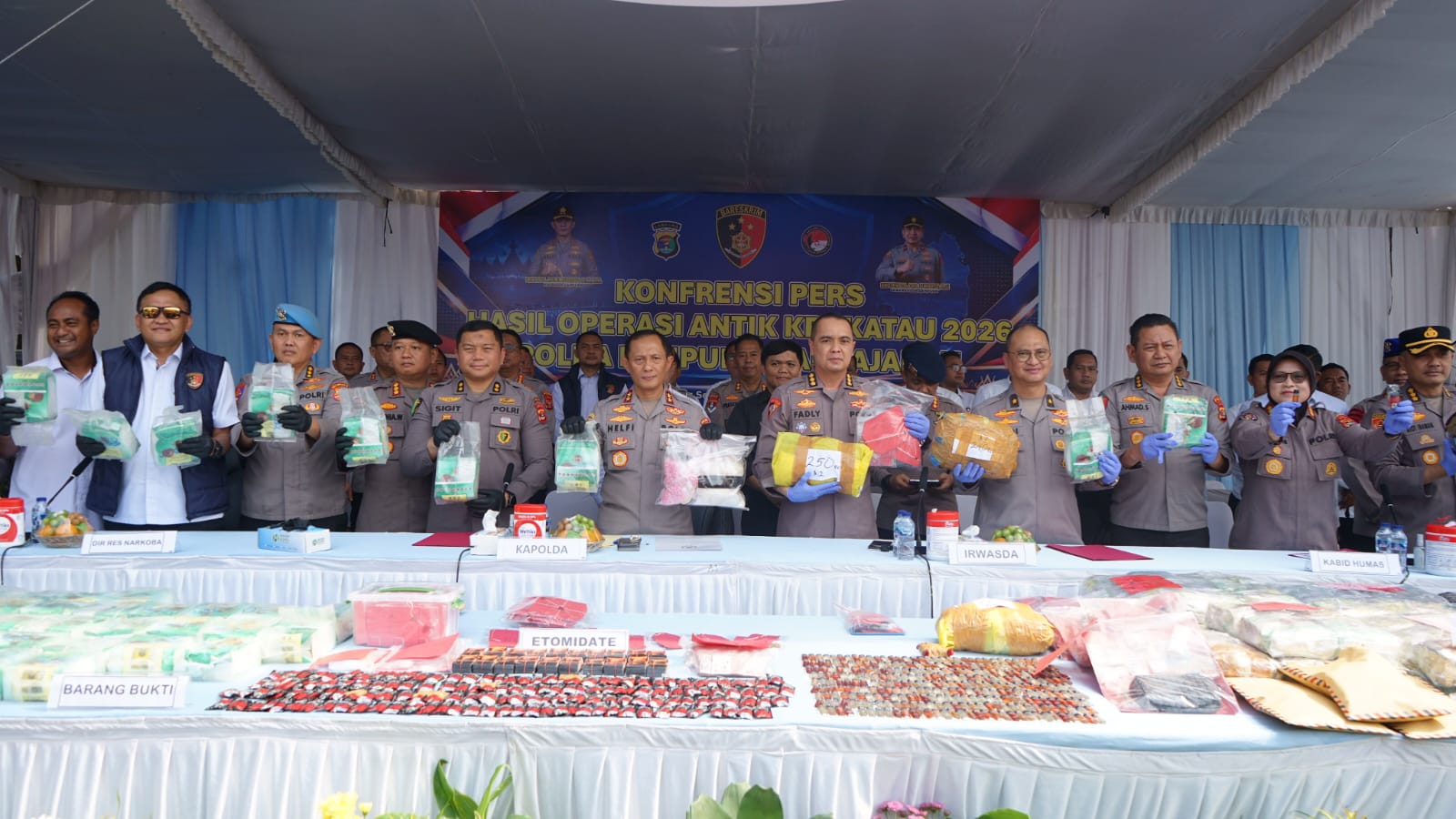 Operasi Antik Krakatau 2026, Polda Lampung Ungkap 379 Kasus dan Sita 85,9 Kg Sabu