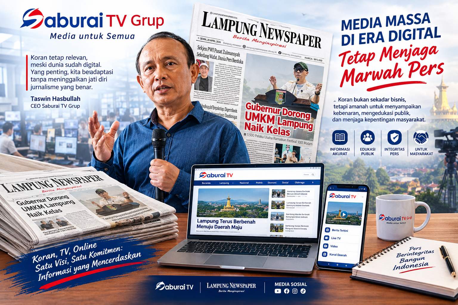 Saburai TV Grup Rombak Struktur Organisasi, Fokus Perkuat Koran Cetak dan Bisnis Digital